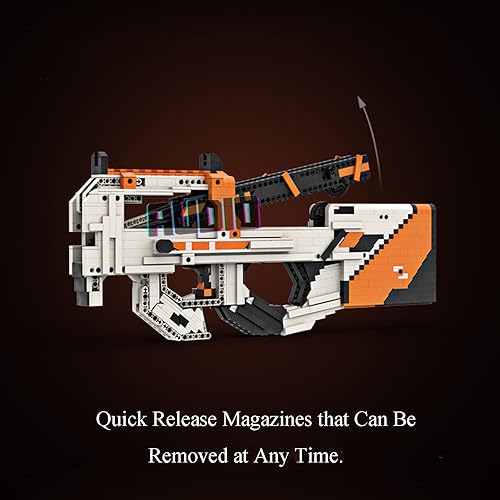 Miniatura 3 de Audio Technics - Bloque de construcción de juguete de disparo simulado, modelo de juguete de disparo Technics P90, compatible con Lego Technic, más