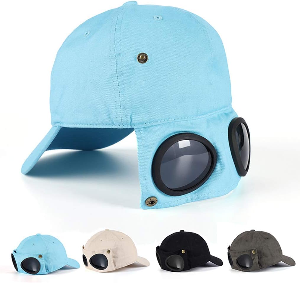 Baseball Hat with Goggles Adjustable Soft Curved Baseball Hat Hip Hop Hats for Men Women Unisex - Image 2