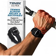 TENEX Ultra Tennis Elbow Support, Non-Compression Wrist Band, Provides Relief and Recovery for Tennis, Pickleball, Golf, Repetitive Movements, One Size Fits All Men and Women, Shock Absorber for Pain