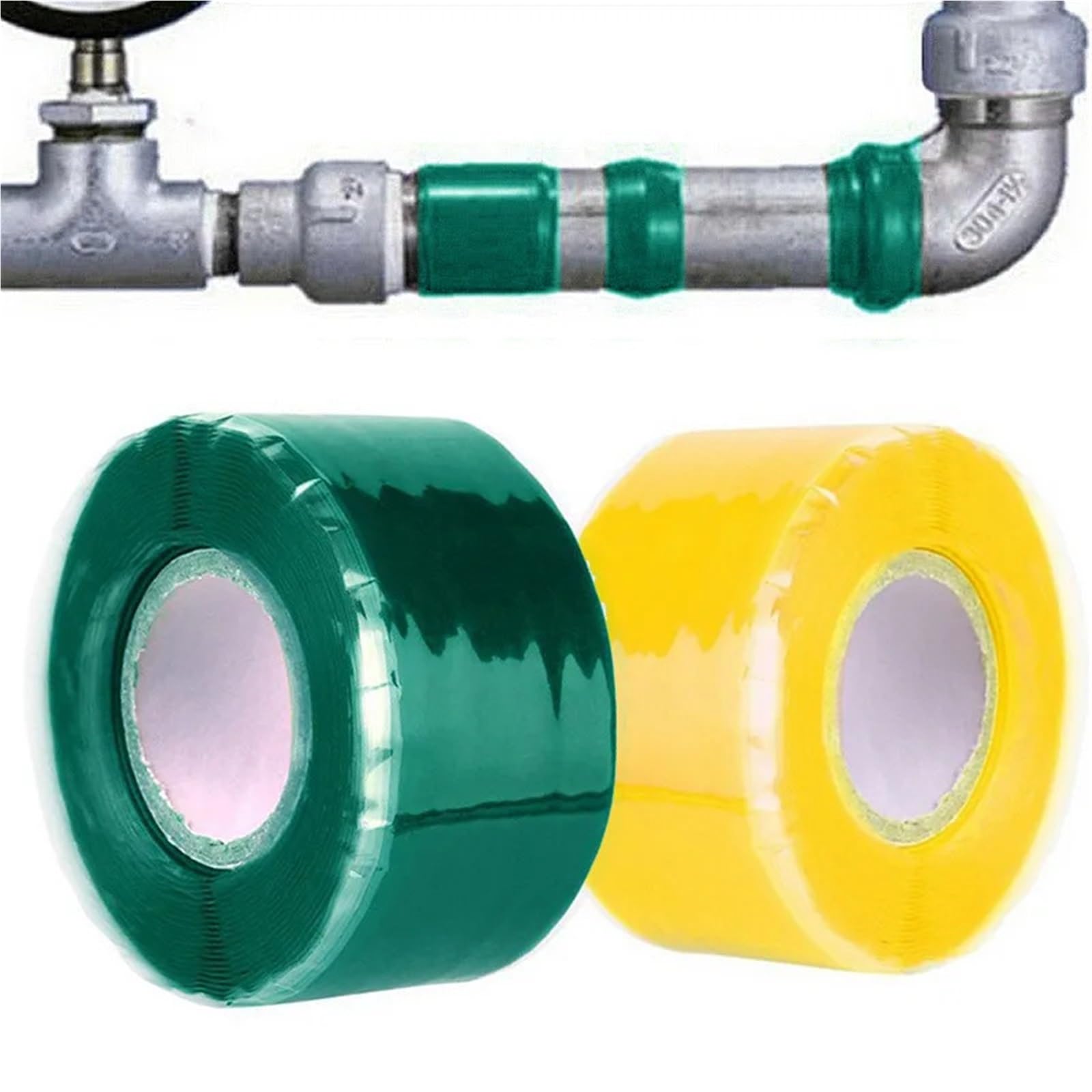 Cinta de reparación manguera silicona autofusible, sello 25mm X 150cm, goma pesada a prueba fugas, resistente a la intemperie, for tubería, 5 uds para reparación de tuberías(Black)