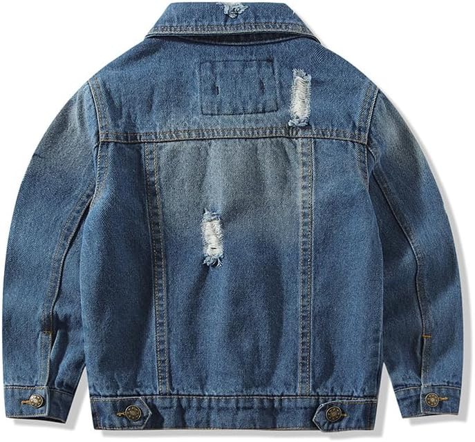 YUN HAO Baby Boys Ripped Denim Top Coat Casual Outerwear - Image 2