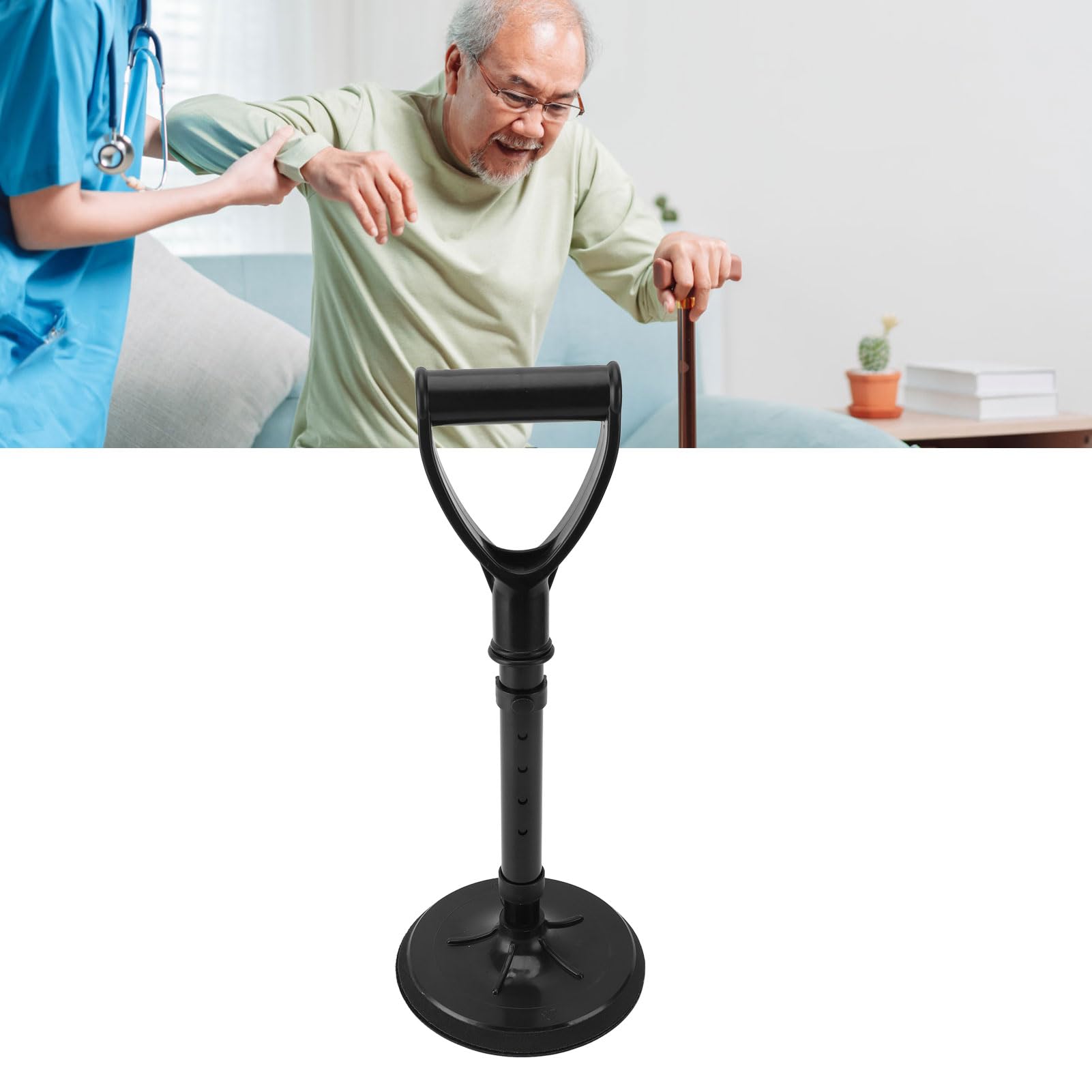 Aide à Se Lever du Sol, Aide à la mobilité Portable et Réglable avec Base Antidérapante, Dispositifs pour Aider les Personnes âgées à Se Lever du Sol, élévateur D'assistance au