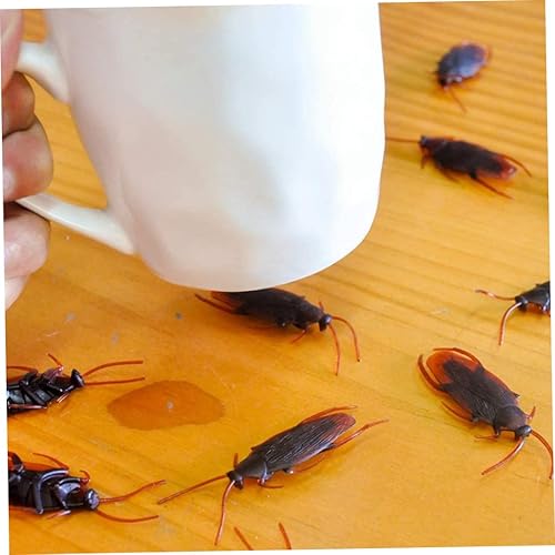 Miniatura 3 de 50 cucarachas falsas para broma, cucarachas falsas, cucarachas falsas parecen juguetes de broma de plástico real, insectos aterradores, regalos de