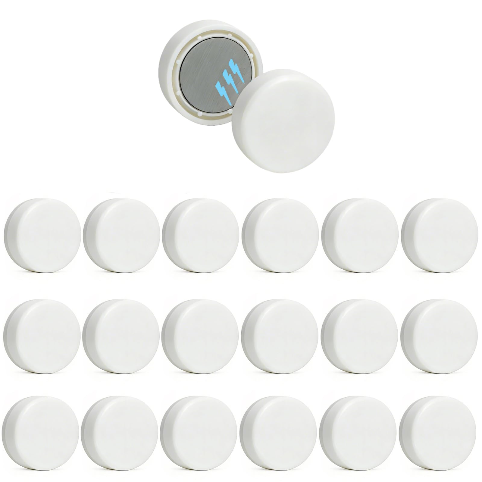 Wulshome 18 PCS Magnetic Shower Curtain Weights, Strong Shower Curtain Magnets Curtains Weights for Hems No Sew Outdoor Heavy Duty Curtains Liner Magnets for Drapery Tablecloth Refrigerator(White)