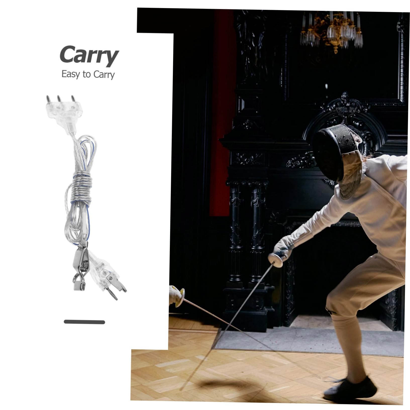 Cordon de Escrime Transparent 4 Pièces pour Fleuret et Sabre Haute Performance Compétition Entraînement