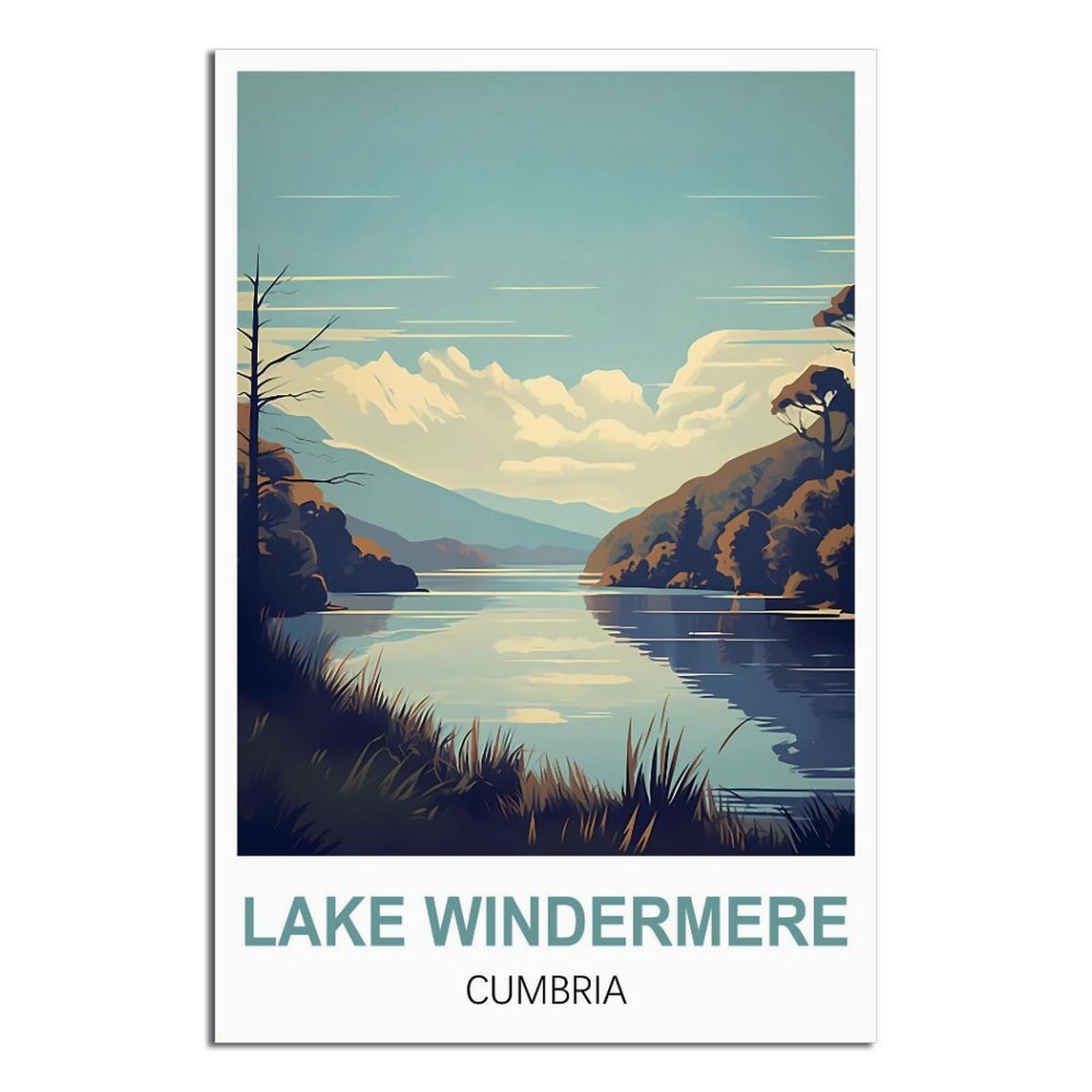 EZMLFA 5D Diamond Painting Kits for Adults，Lake Windermere Cumbria,Diamond Painting,Landscape Gem Art Kits Adult and Crafts Home Decor 40x50cm