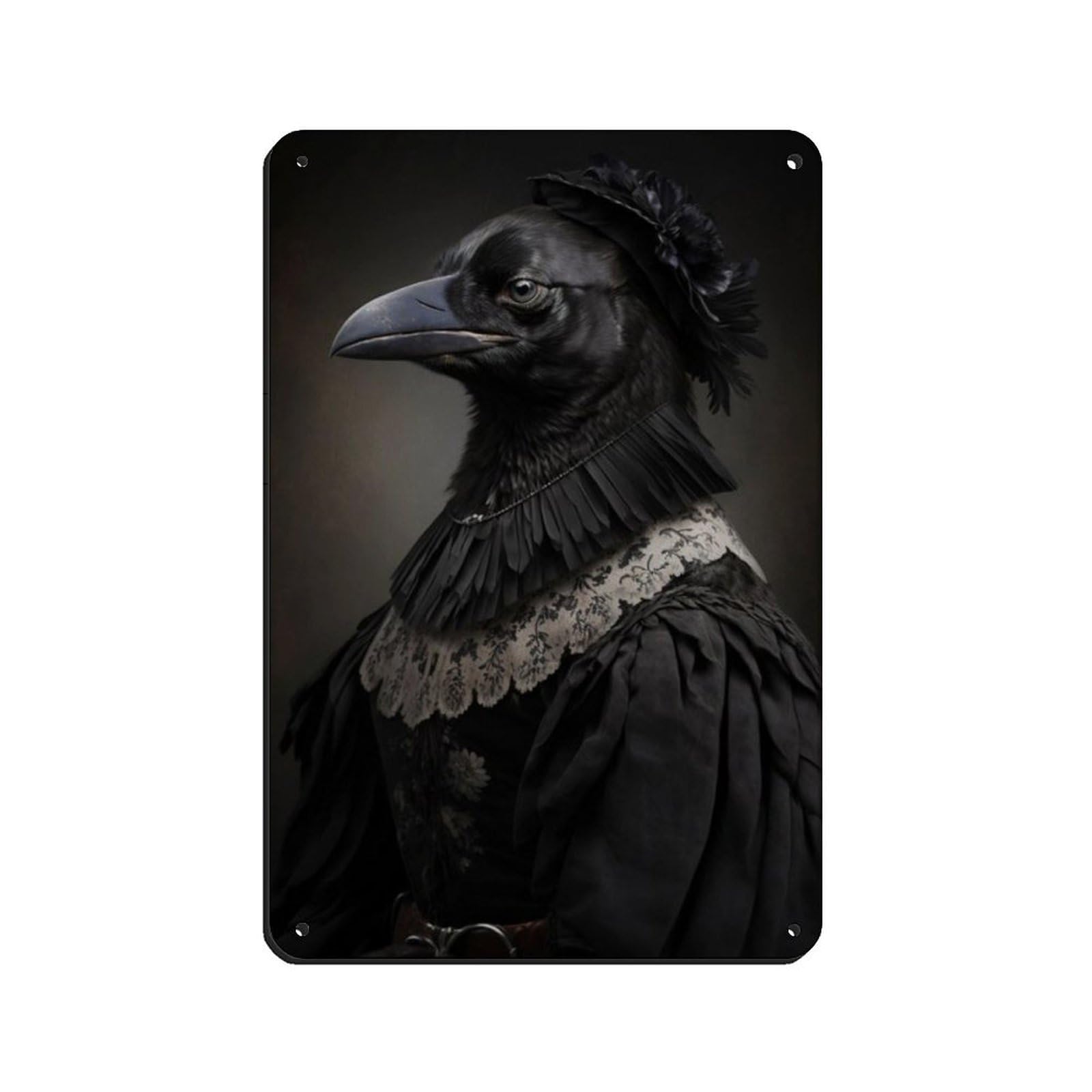 Gothic Raven Vintage Poster Retro Poster Metal Tin Sign Chic Art Retro Iron Painting Bar People Cave Cafe Family Garage Poster Wall Decoration 8x12inch(20x30cm)
