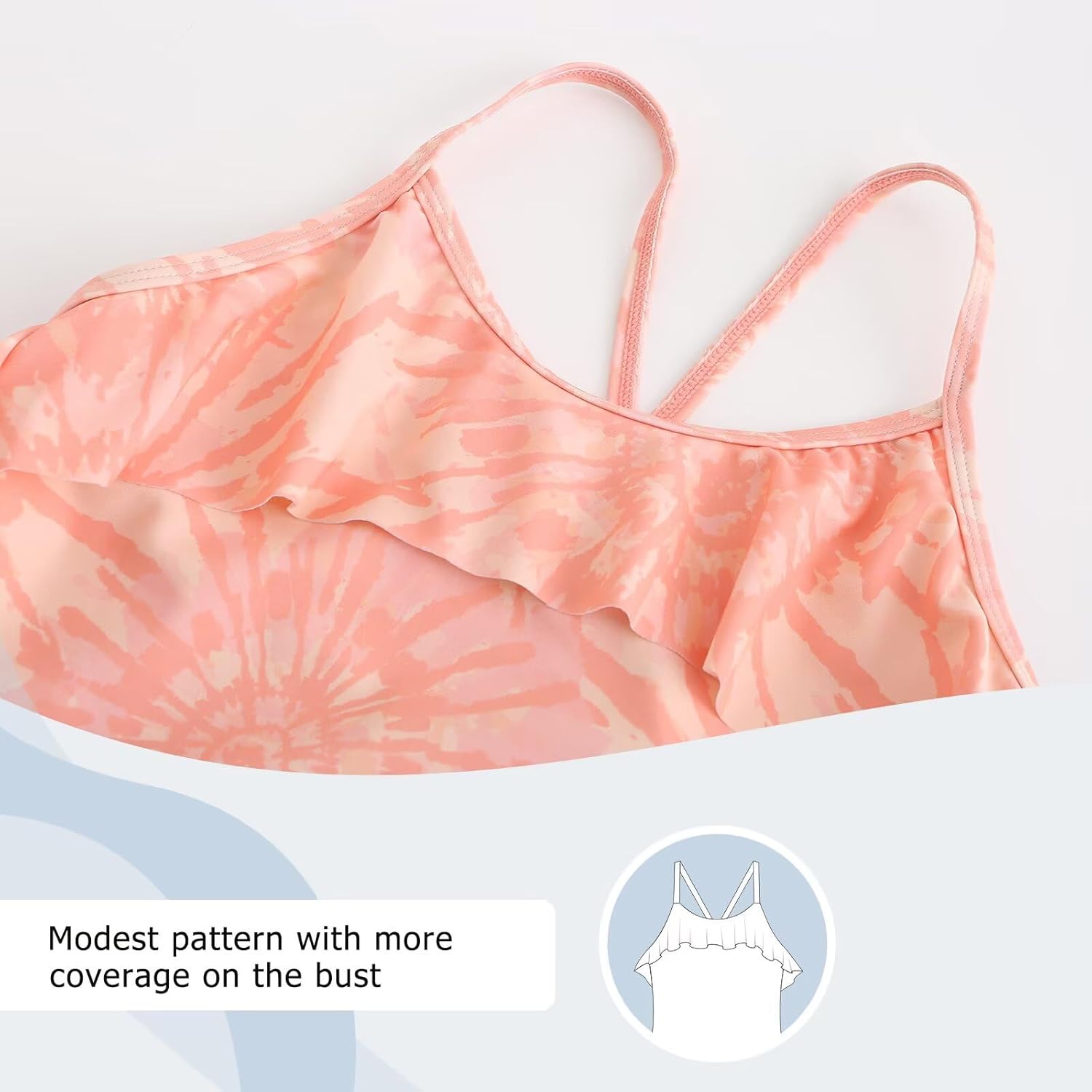 Girls One Piece Swimsuits Ruffle Bathing Suit Kids Hawaiian Floral Swimwear 3-16 Years - Image 4