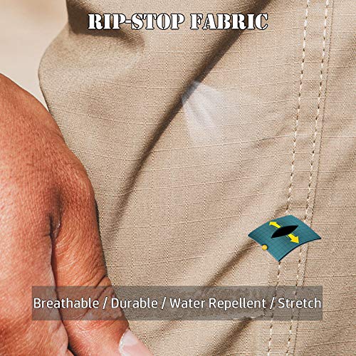 Image of CARWORNIC Men's Outdoor Tactical Pants Rip-Stop Lightweight Stretch Military Cargo Work Hiking Pants