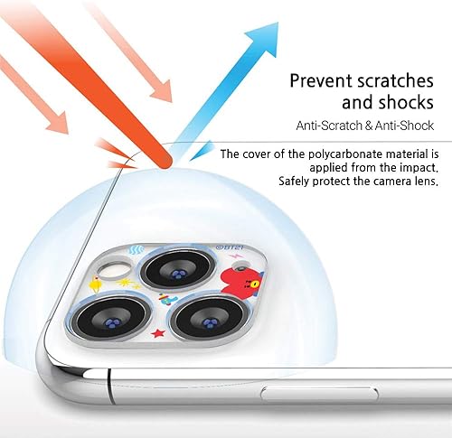 Miniatura 5 de BT21 Protector de lente de cámara compatible con iPhone 11 Pro Max11 Pro 6.5 pulgadas, protector de cámara trasera de vidrio templado HD, compatible