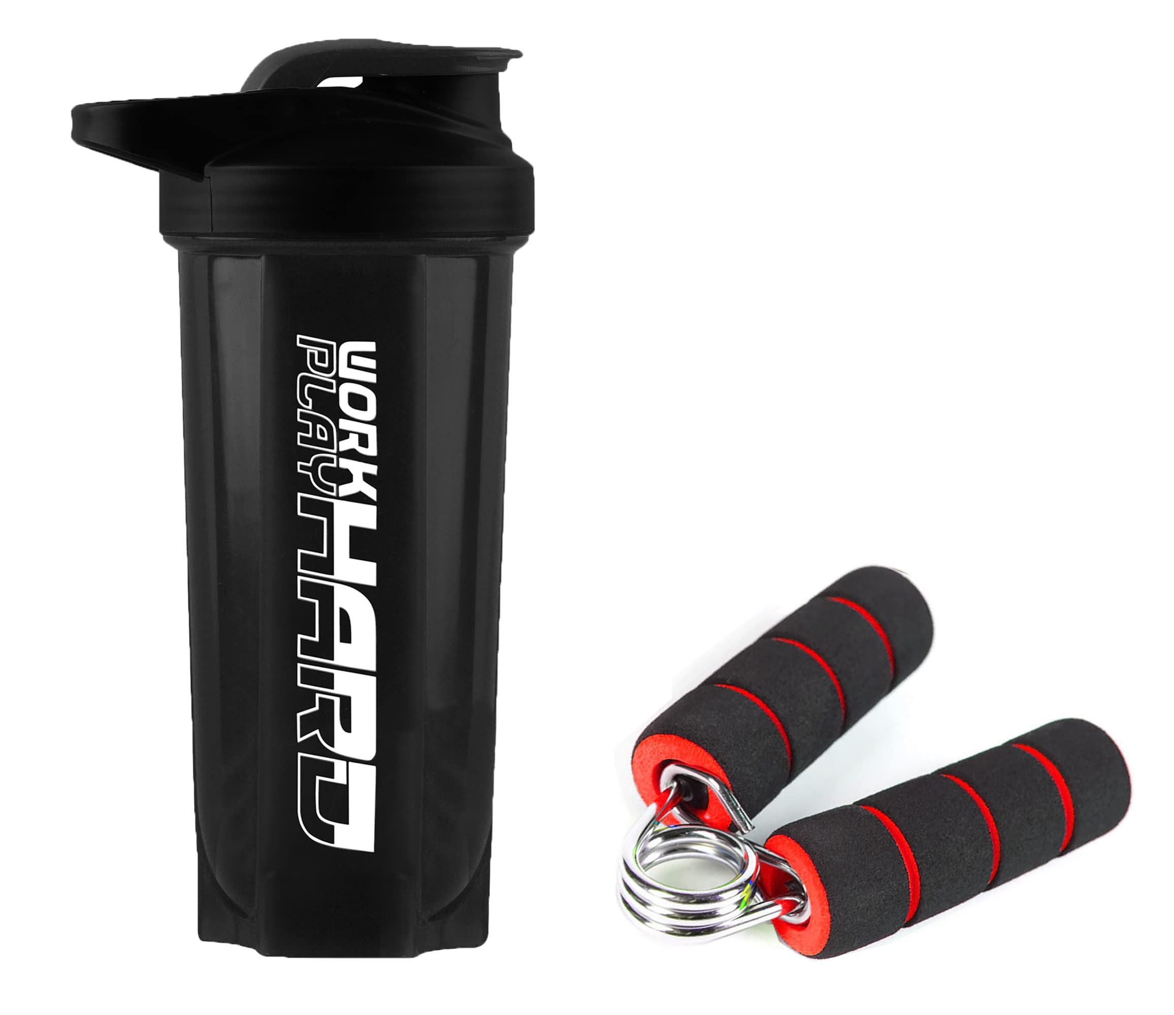 cool indians Cool Indian 700ml Gym Shaker Bottle and Gym Mini Gripper for Boys and Girls. / Stainless Steel Spring/Anti-Slip Foam Handles/Protein Shaker/Leakproof Shaker. (Pack of 2). (Black)-picture-23