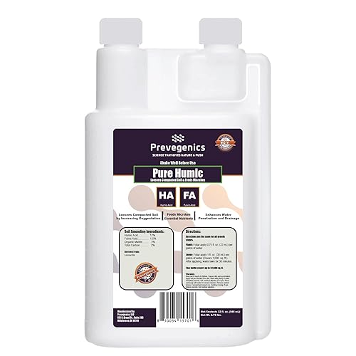Pure Humic - Ácido húmico concentrado, grado 12% de ácido húmico para césped y jardín, 32 onzas líquidas