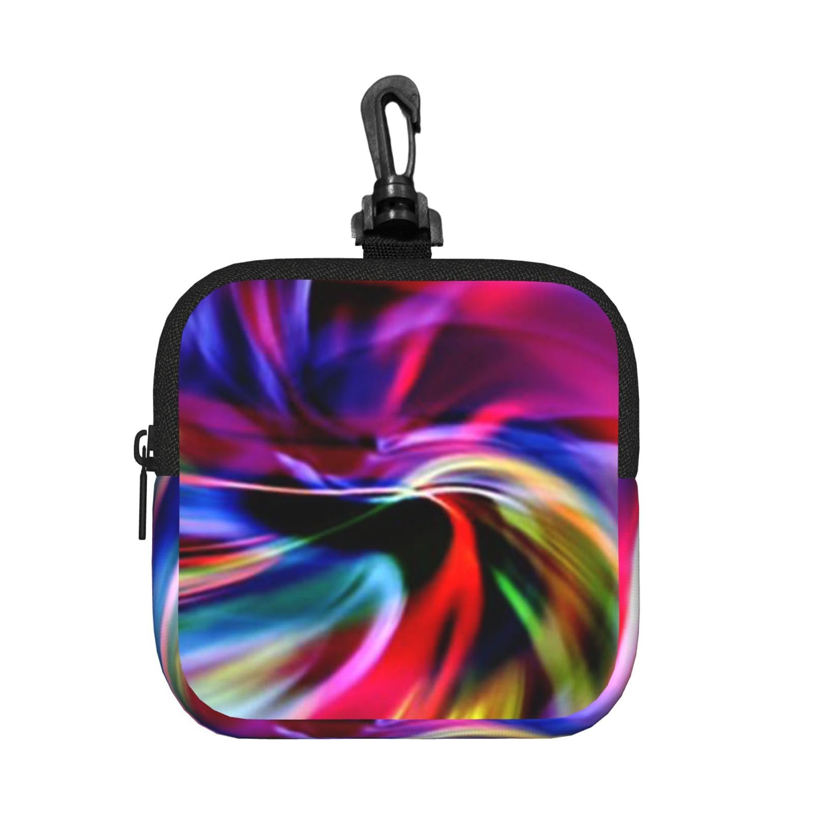 Colorful Tie Dye Print Square Storage Bag Travel Toiletry Cosmetic Organizer Pouch Lightweight Reusable