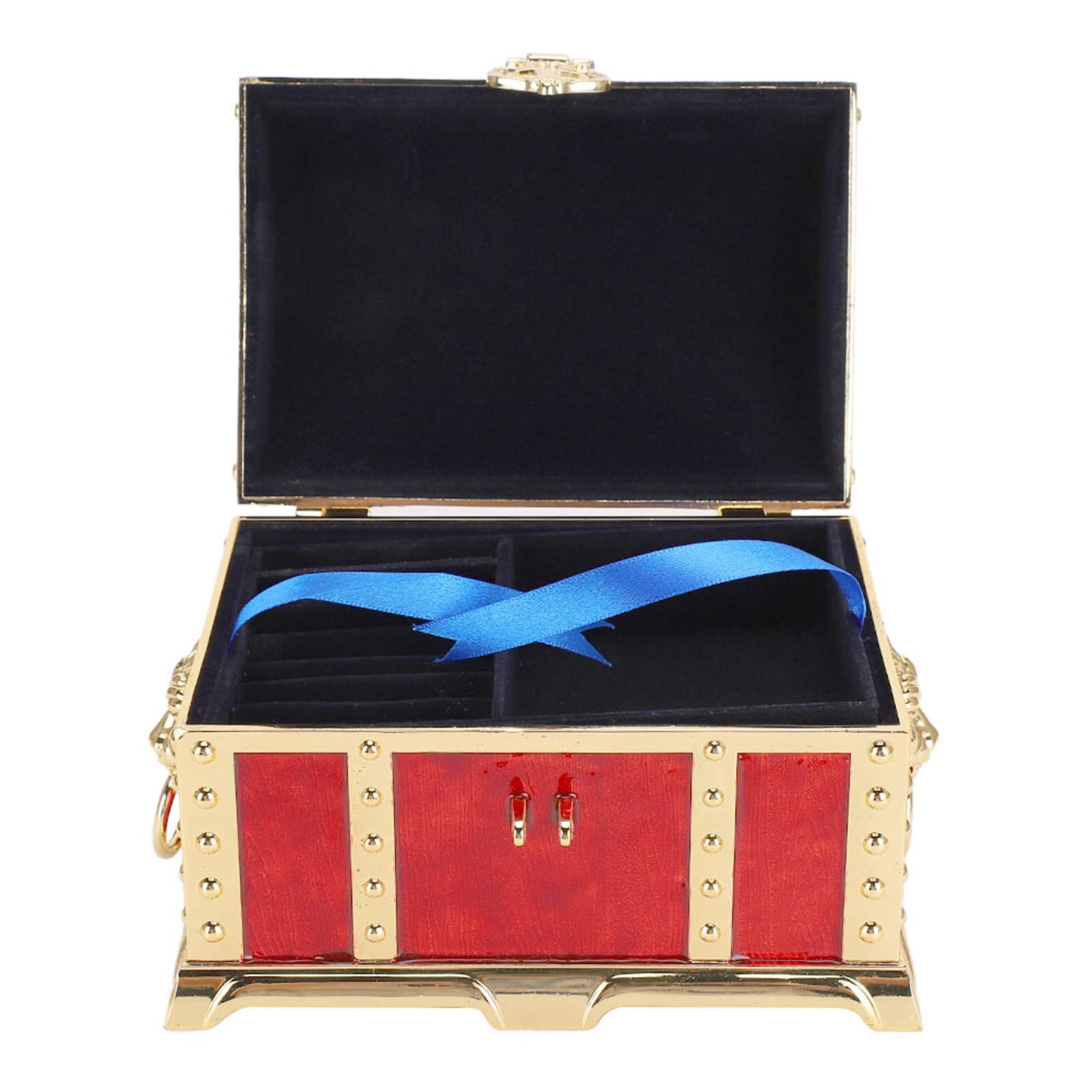 Cryfokt Delikatny Organizer do Przechowywania Biżuterii w Stylu Vintage, Wysokiej Jakości Etui ze Stopu Cynku na Kolczyki, Naszyjniki, Pierścionki, Ekologiczna Flanelowa Podszewka Zapewniająca