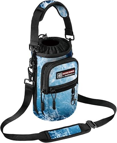 NATURE PIONEOR Portabotellas de agua con correa Funda de neopreno de 253240 onzas con 2 bolsillos