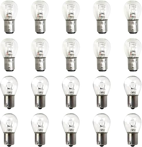 20 bombillas incandescentes en miniatura 1157, 1156, se adaptan a automóviles, camiones, motocicletas, barcos, casas rodantes, remolques, cámper,
