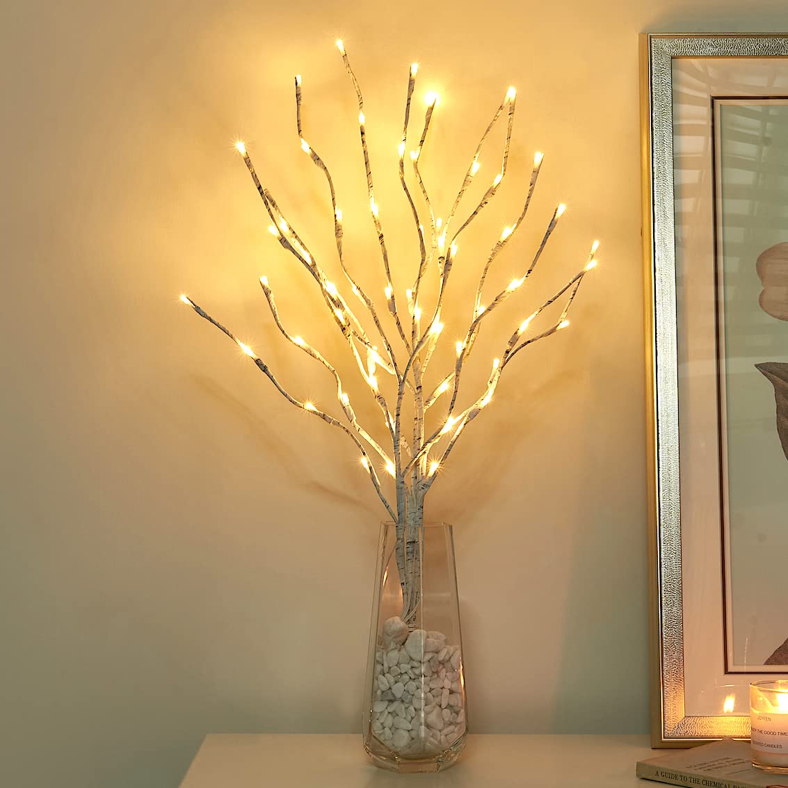 Vanthylit 3PK 30 Inch Lighted Birch Twig Branches with 60 LED Warm White Bulbs Waterproof Adapter in for Outdoor and Indoor Decor-image-19