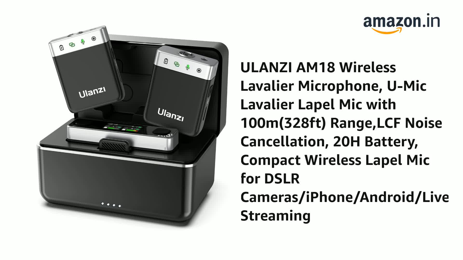 ULANZI AM18 Wireless Lavalier Microphone, U-Mic Lavalier