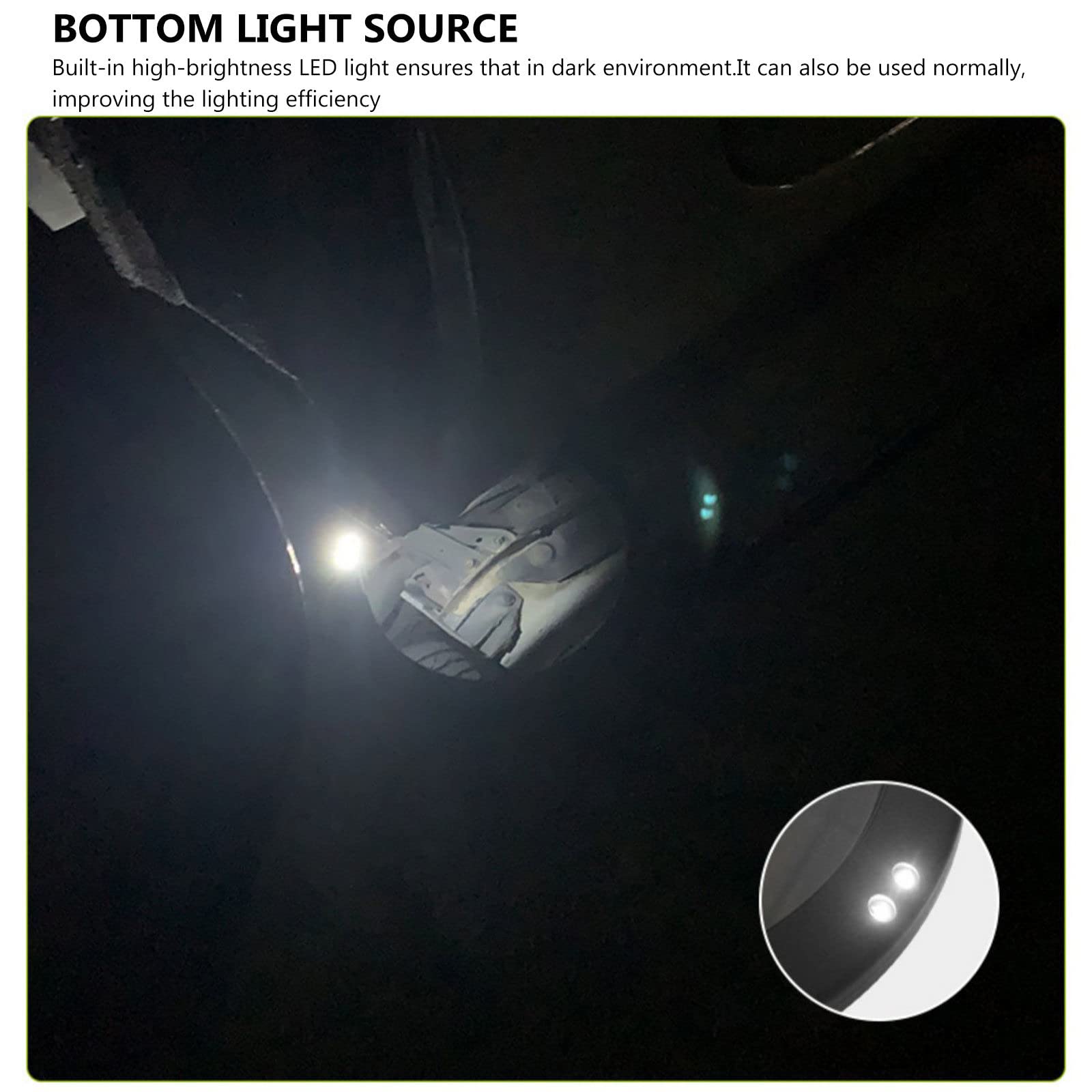 Espejo de inspección telescópico para vehículos con luz LED, ángulo Ajustable de 20 a 62°, Espejo Convexo para automóvil de 16 cm de diámetro, Efecto HD 2X