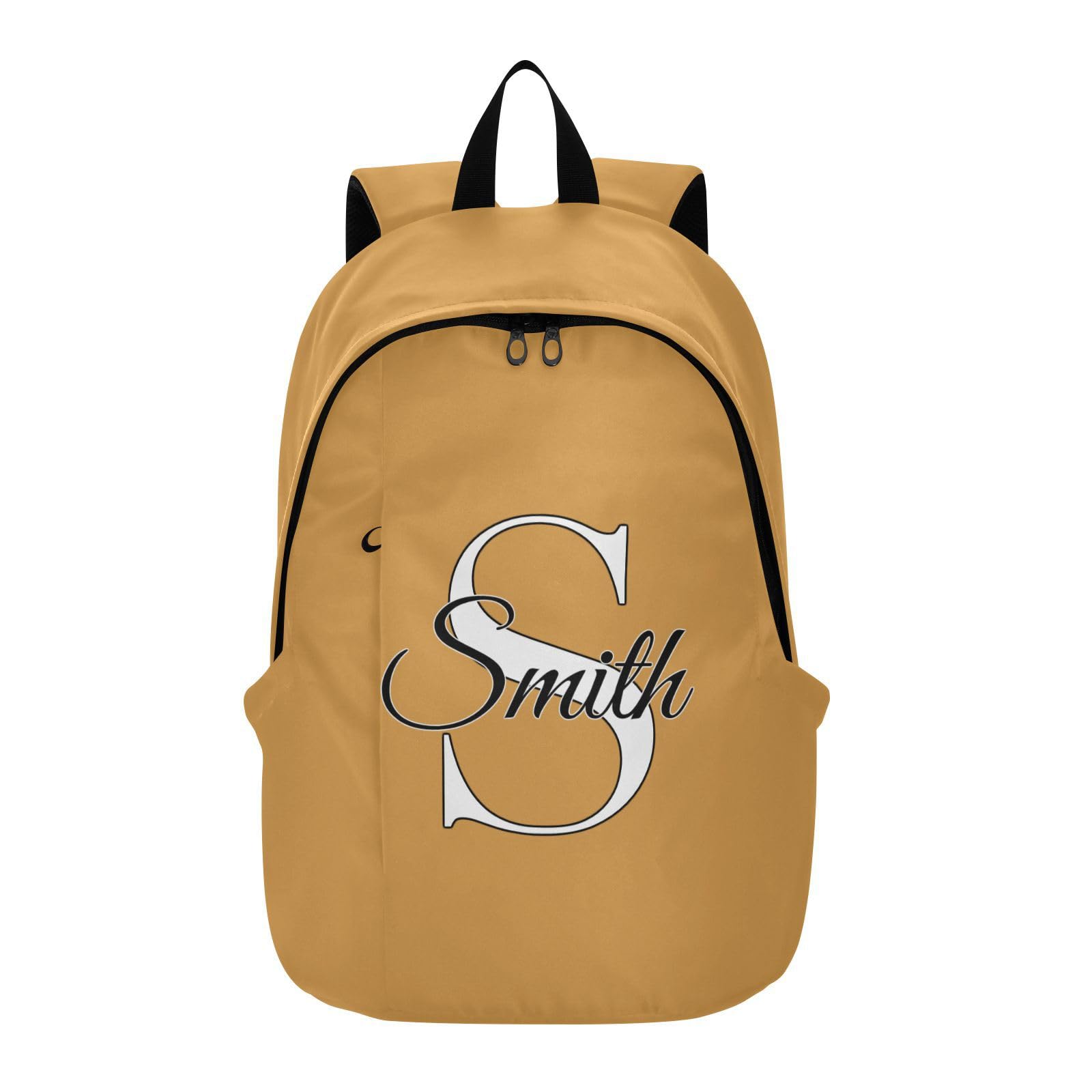 MCHIVER Custom Travel Backpack Mustard Personalized Casual Daypack Backpacks Lightweight Carry on Bag Water Resistant Hiking Backpack for Women and Men