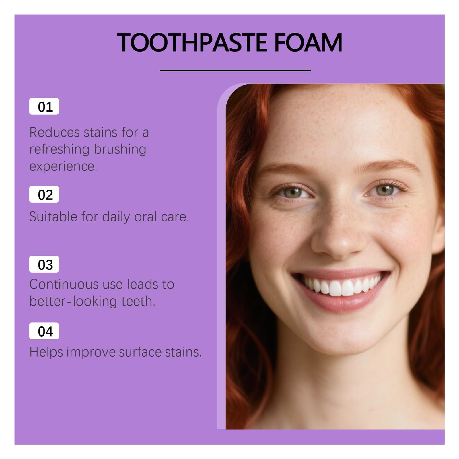 Mousse limpiadora de dientes morados de 45 ml | Mejora eficazmente el esmalte dental amarillento, cuidado bucal portátil for viajes(3pcs)