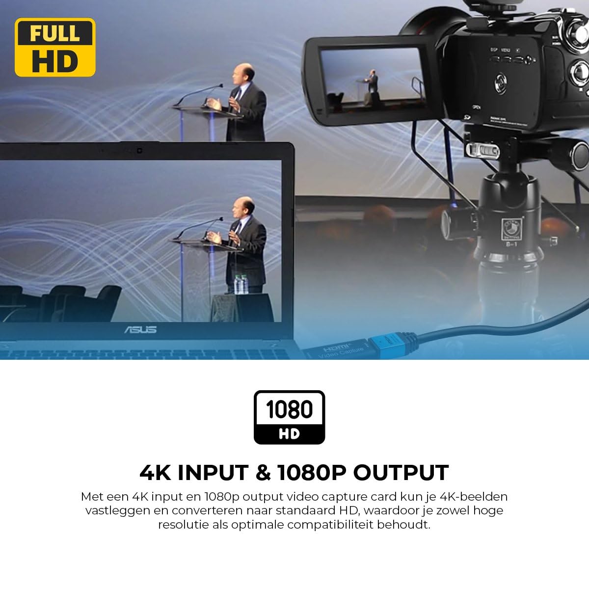 Karta wideo HDMI Premes do przesyłania strumieniowego i nagrywania, adapter USB HDMI z wejściem 4K i wyjściem 1080p, nagrywarka wideo kompatybilna z komputerami Mac, Xbox i Nintendo