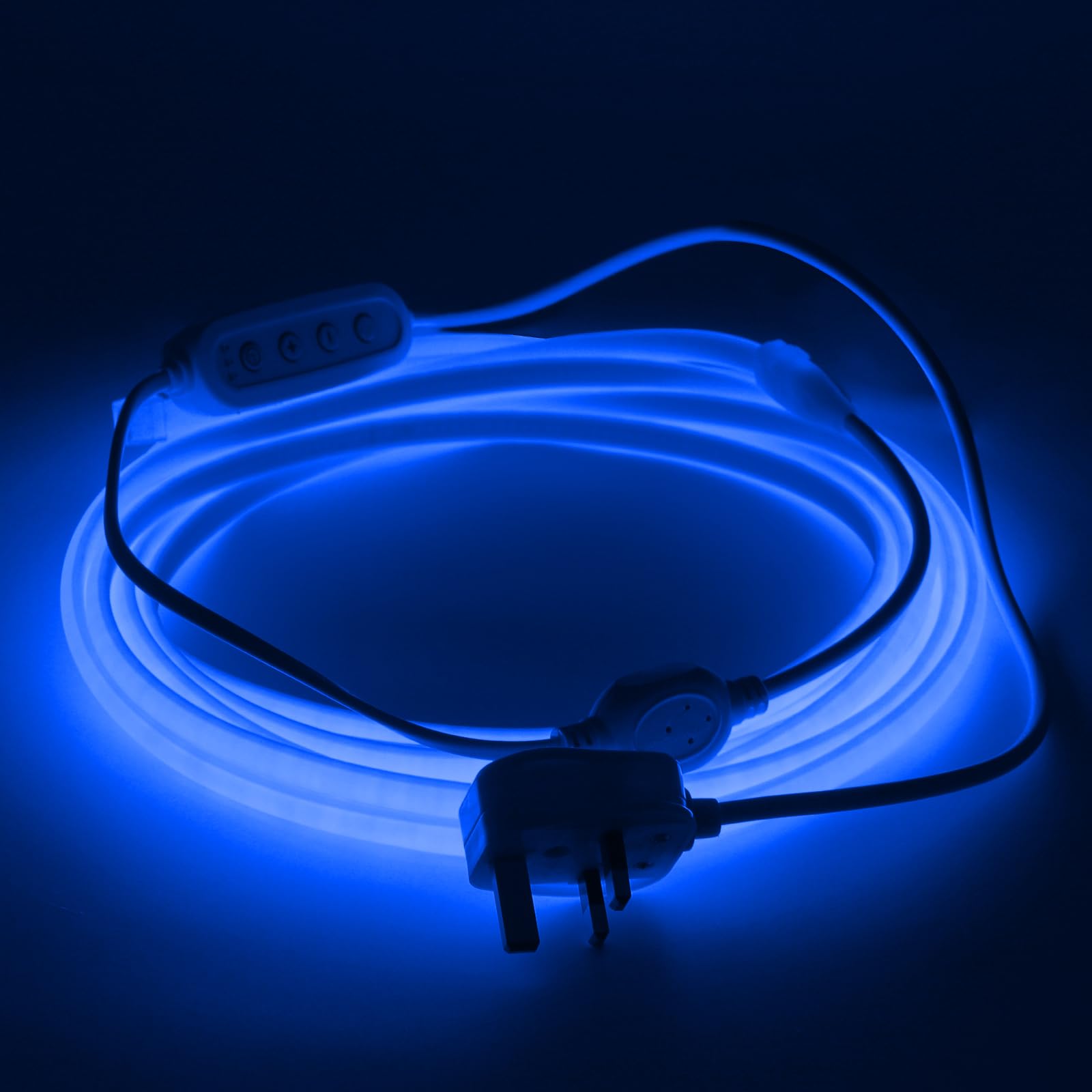 Wisada 220V Dimmable Timer COB LED Neon Strip [10M, Blue], IP65 Waterproof Flexible, 288 LEDs/M Cuttable FCOB LED Strip CRI90+, Home and Store Decoration