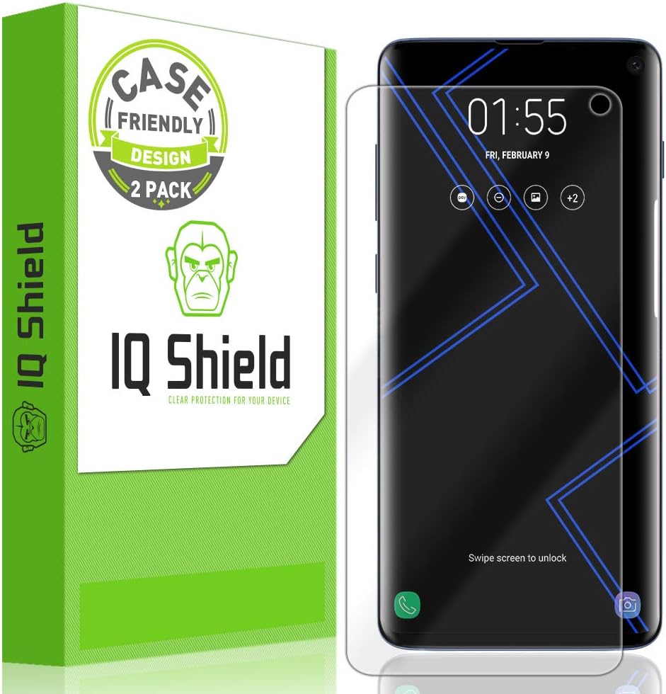 IQShield Screen Protector Compatible with Galaxy S10 6.1 (2-Pack)(Case Friendly) Anti-Bubble Clear TPU Film (NOT Compatible with Verizon Samsung S10 5G 6.7 inch)