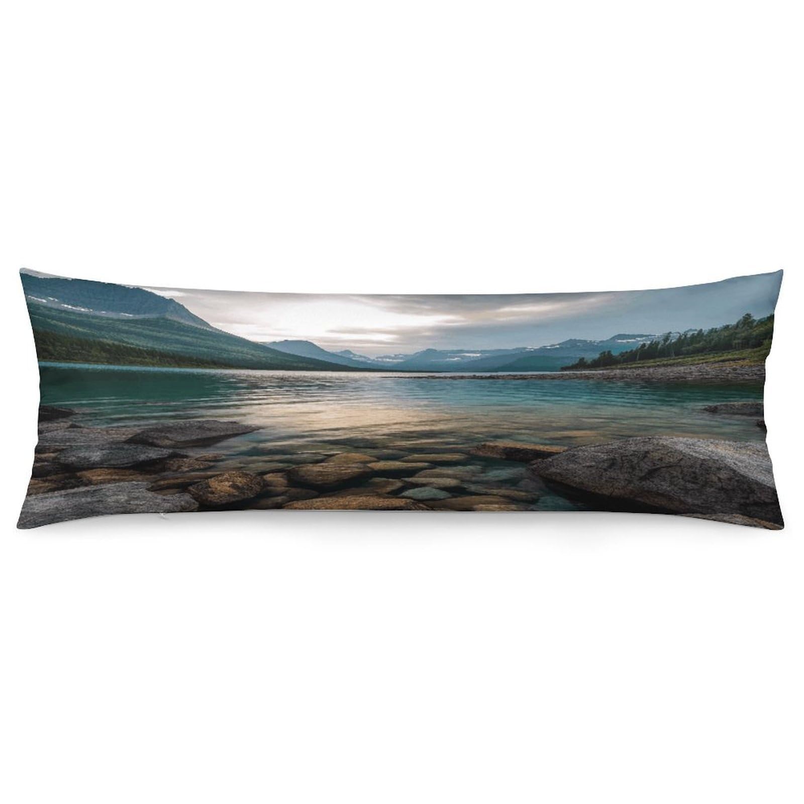 Glacier National Park Body Pillow Cover Super Soft and Cozy Body Pillowcase Long Side Hidden Zipper Pillow Cases Breathable & Cozy Pillows Case Cover for Fall Winter 19x53 in
