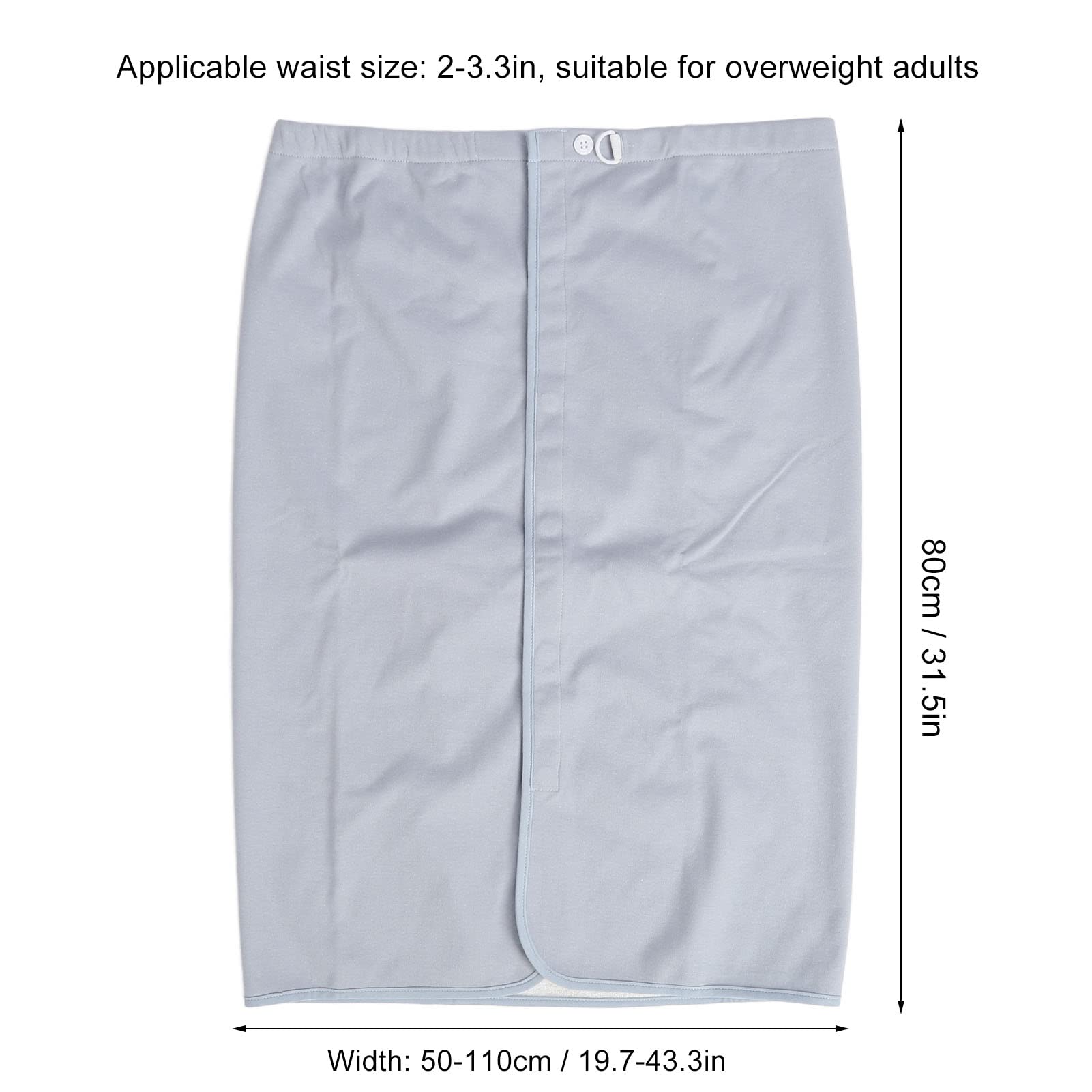 Matelas D'incontinence Portable, Jupe de Couche Imperméable et Anti-fuite pour Adultes Absorbant L'eau Réutilisable Lavable Gris Bleu (XL)