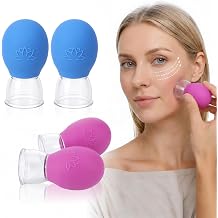 4 Pcs Facial Cupping Therapy Set Silicone Face Cupping Kit