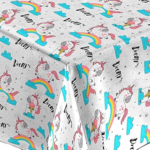 Mantel de Tela resinada Antimanchas, Impermeable, Estampado Alegre y Colorido Cover