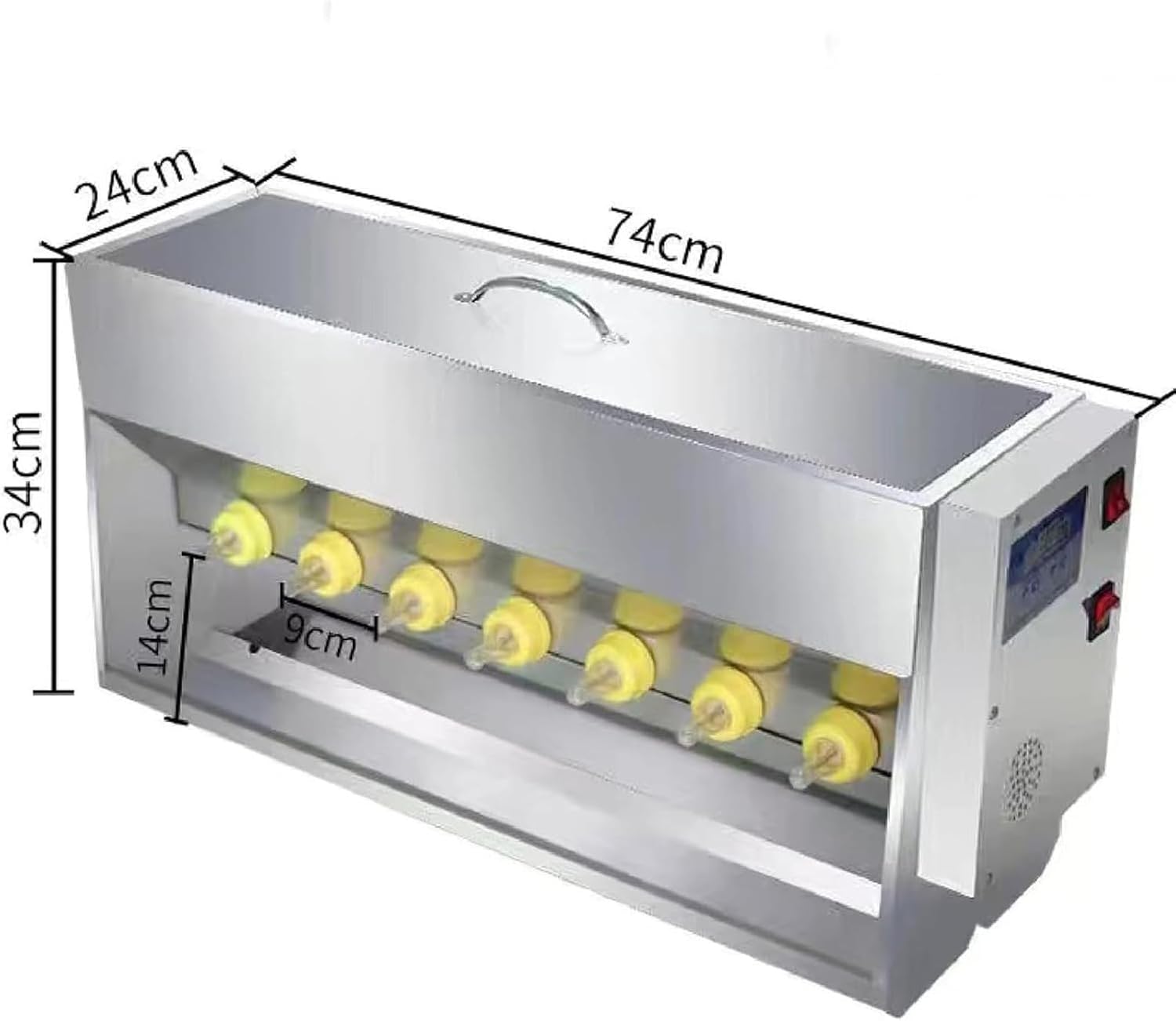 Suckling Machine for Lambs, Automatic Piglet Feeder, Stainless Steel Constant Temperature Feeder, 14 Nipple Fully Automatic Nipple Feeder with Sound Simulation