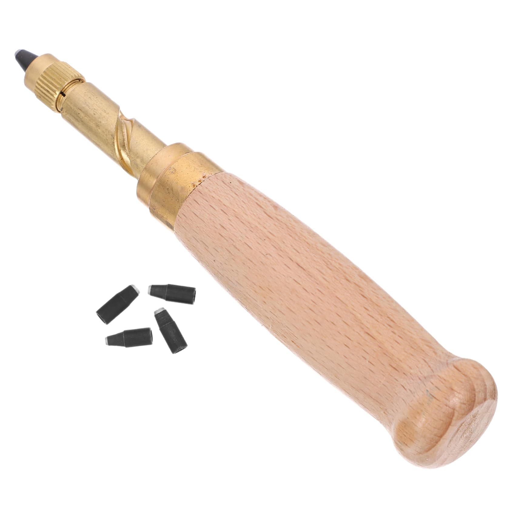 KALLORY 6 Pcs Adjustable Screw Hole Punch Tool with Handle Tips for Leather Craft Paper Craft and DIY Projects