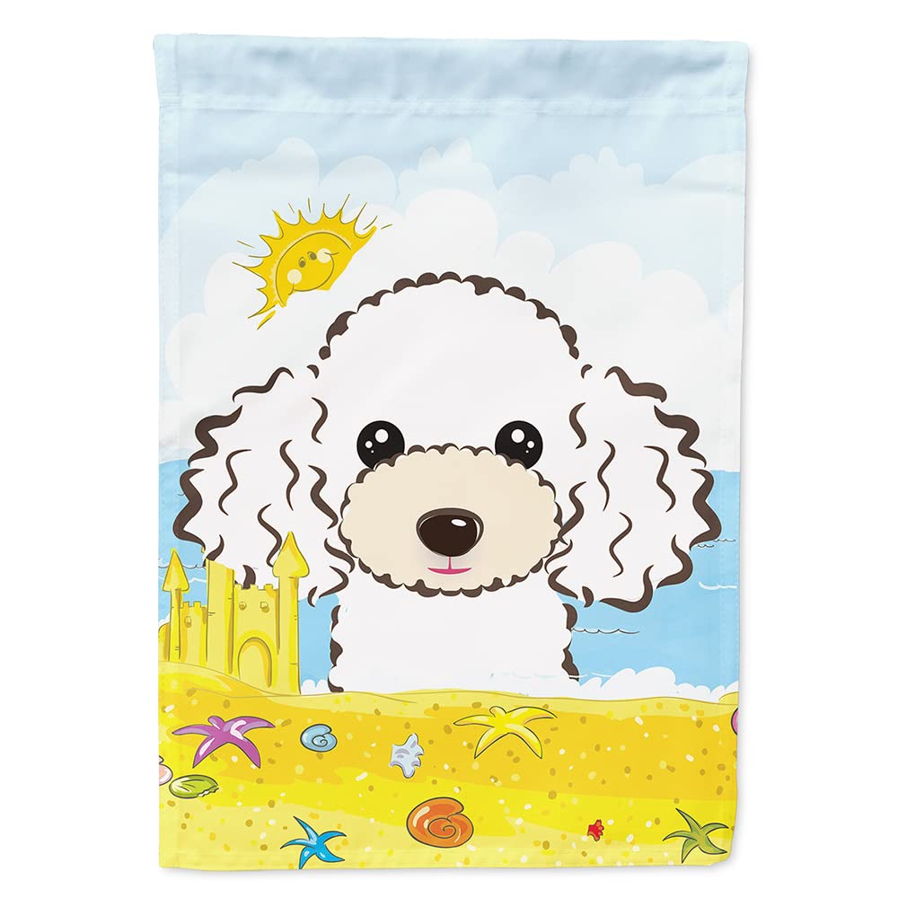 Drapeau caniche blanc grand format en toile de canevas resistante aux UV