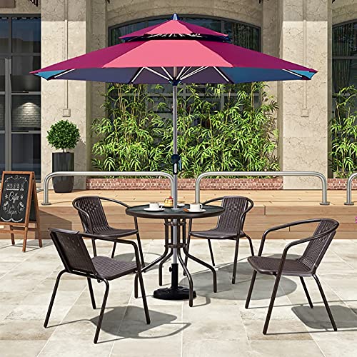 Parasol con doble techo ventilado y protección UV para terraza y playa 6