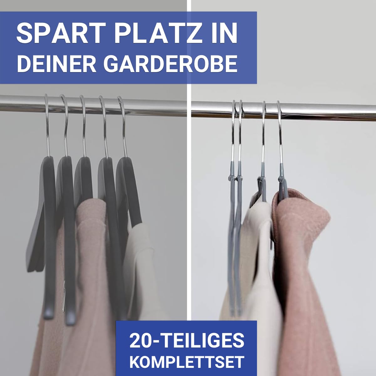 Gruccia Portapantaloni Wenko Per 4 Paia - Rivestimento Antiscivolo, Design Sottile, Cromato Argento/Blu - Foto 8