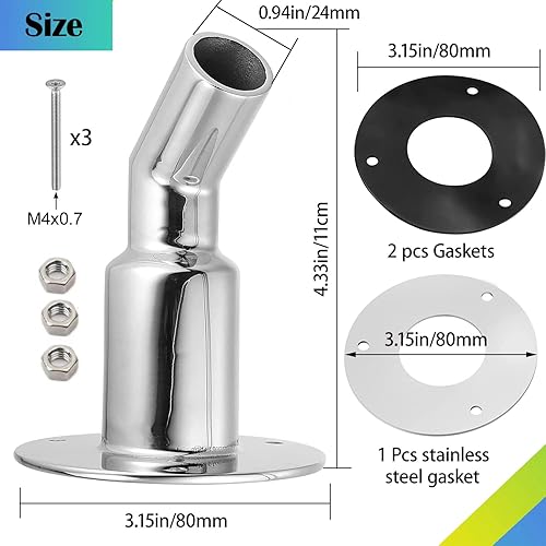 Miniatura 9 de Accesorio de tubo de escape a través del casco, acero inoxidable de 0.996 pulgadas, tubo de escape 316 a través del casco, accesorios con pernos y