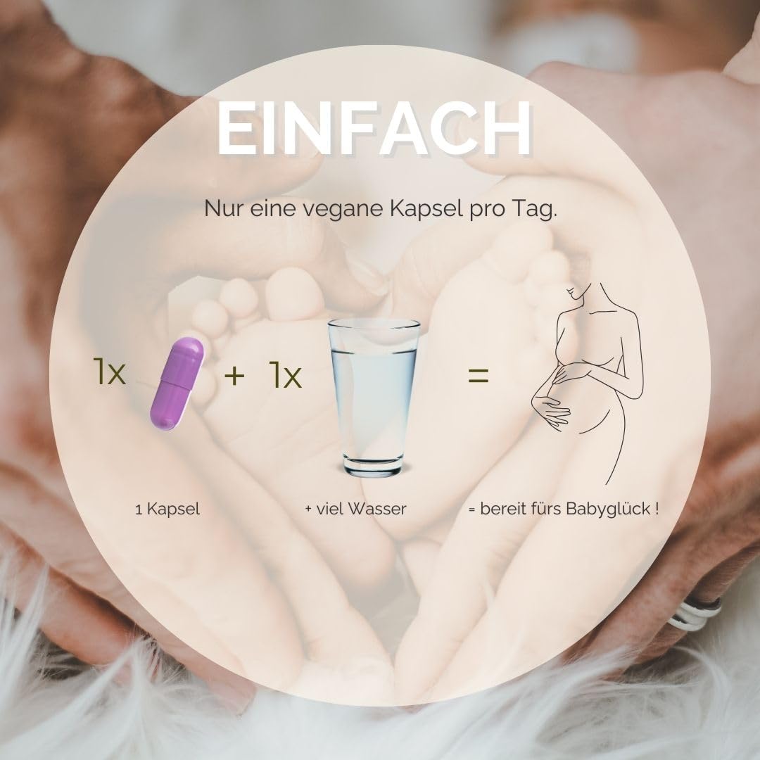 Fertilovit F | vegane Vitamine und Mineralien bei Kinderwunsch | Rundumversorgung mit hochdosierter (800 µg) Folsäure | 90 Kapseln für 90 Tage