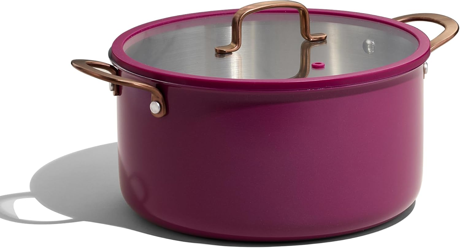 CAROTE 8QT Tri-Ply Stainless Steel Stock Pot with Lid – Even Heating & Dishwasher Safe