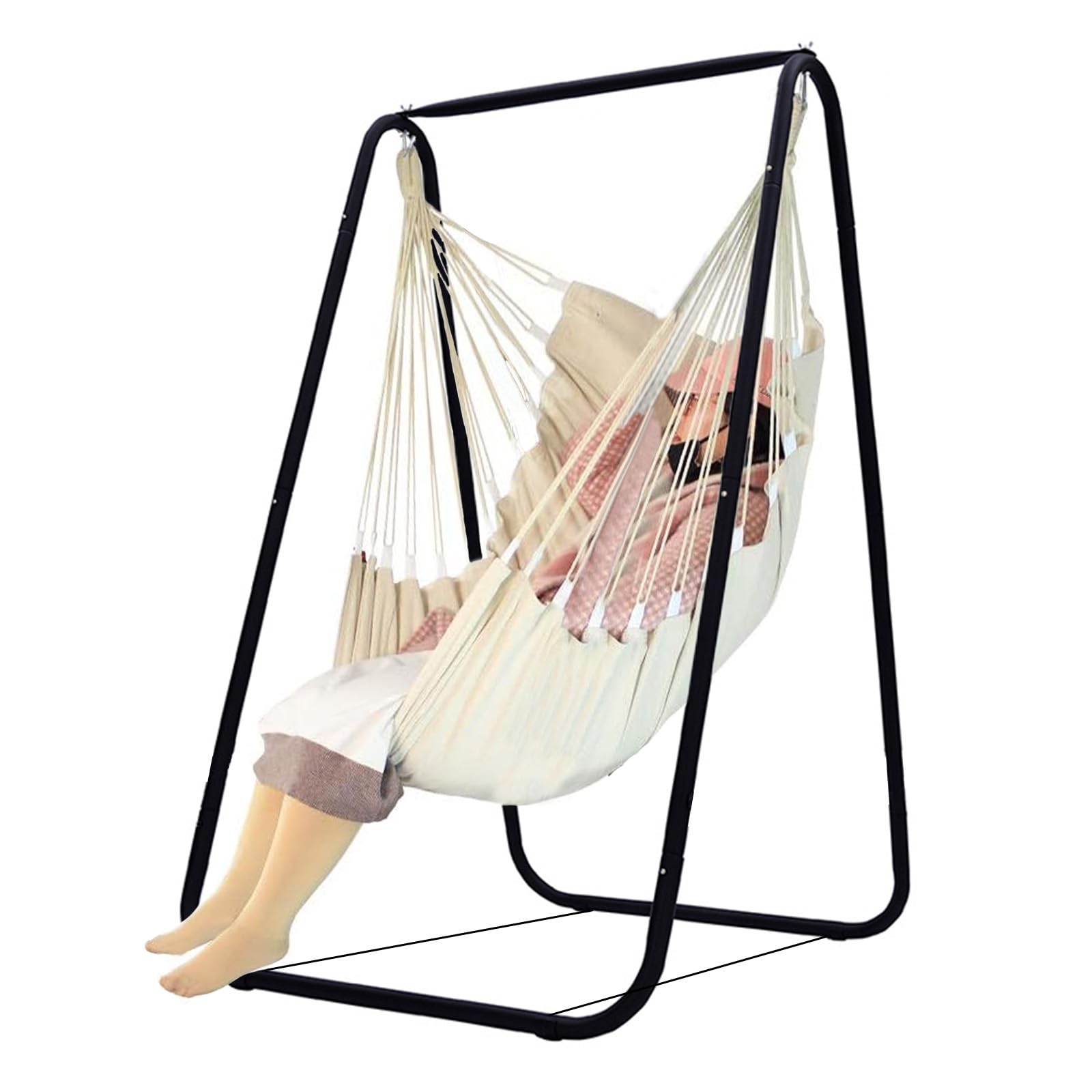 Hammock stand, A-shaped Metal Sensory Swing Indoor, 300LBS Bearing Hammocks Chair, Swing Stand for Outdoor Backyard, Balcony, Patio (Hammock Chair not Include)
