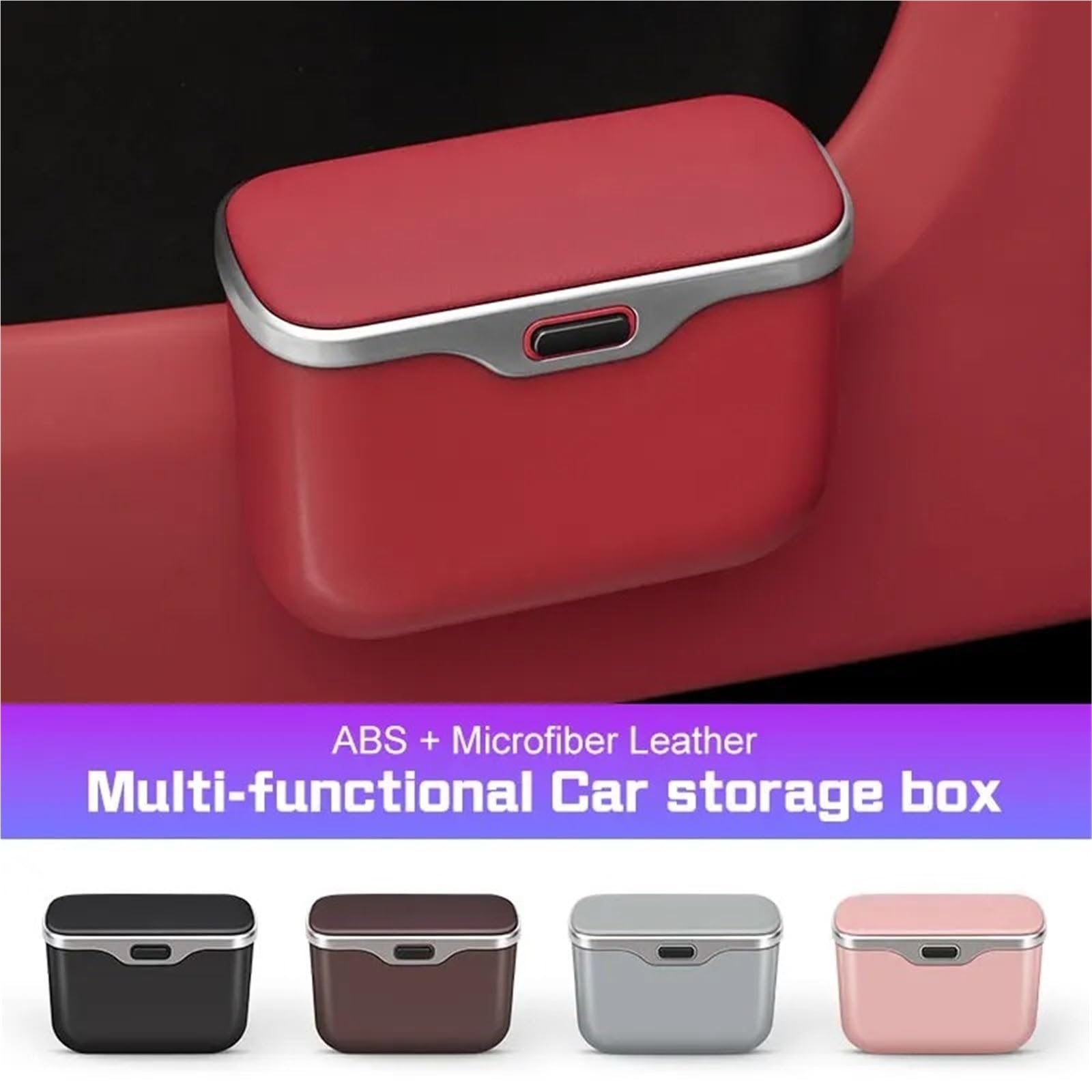 Poubelle Voiture Poubelle De Voiture Universelle Boîte Rangement Porte Étanche Mini Poubelles Voitures(1pc Pink)