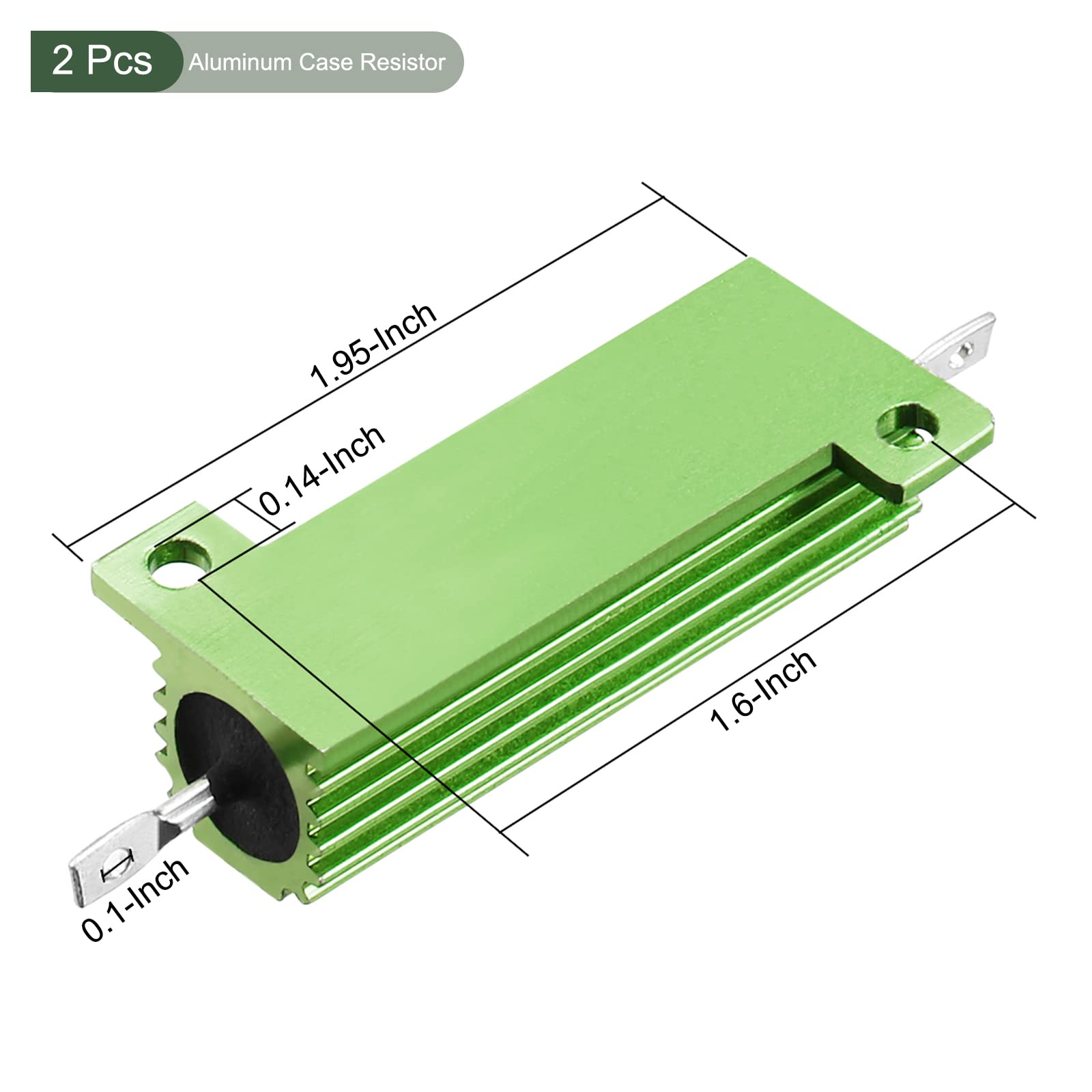 YOKIVE 2pz Custodia Alluminio Resistenza, Convertitore LED Ufficio Sostituzione Filo Avvolto Resistenza, Ottima per Uso Quotidiano (Oro, 50 W 2 Ohm