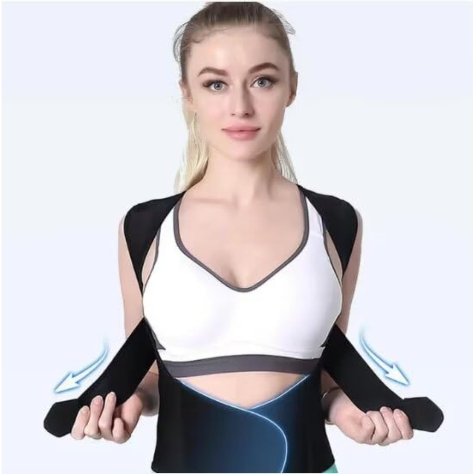 Cerviless Pro Correcteur de Posture - Soutien Dorsal pour Douleurs Nuque/Dos, Idéal Bureau/Conduite/Jeux/Ordinateur (Noir,L (100-130))
