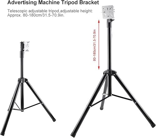Miniatura 5 de Soporte de trípode de metal, soporte de máquina publicitaria para máquina de publicidad de ventilador holográfico 3D de 16.5 in a 39.4 in, soporte