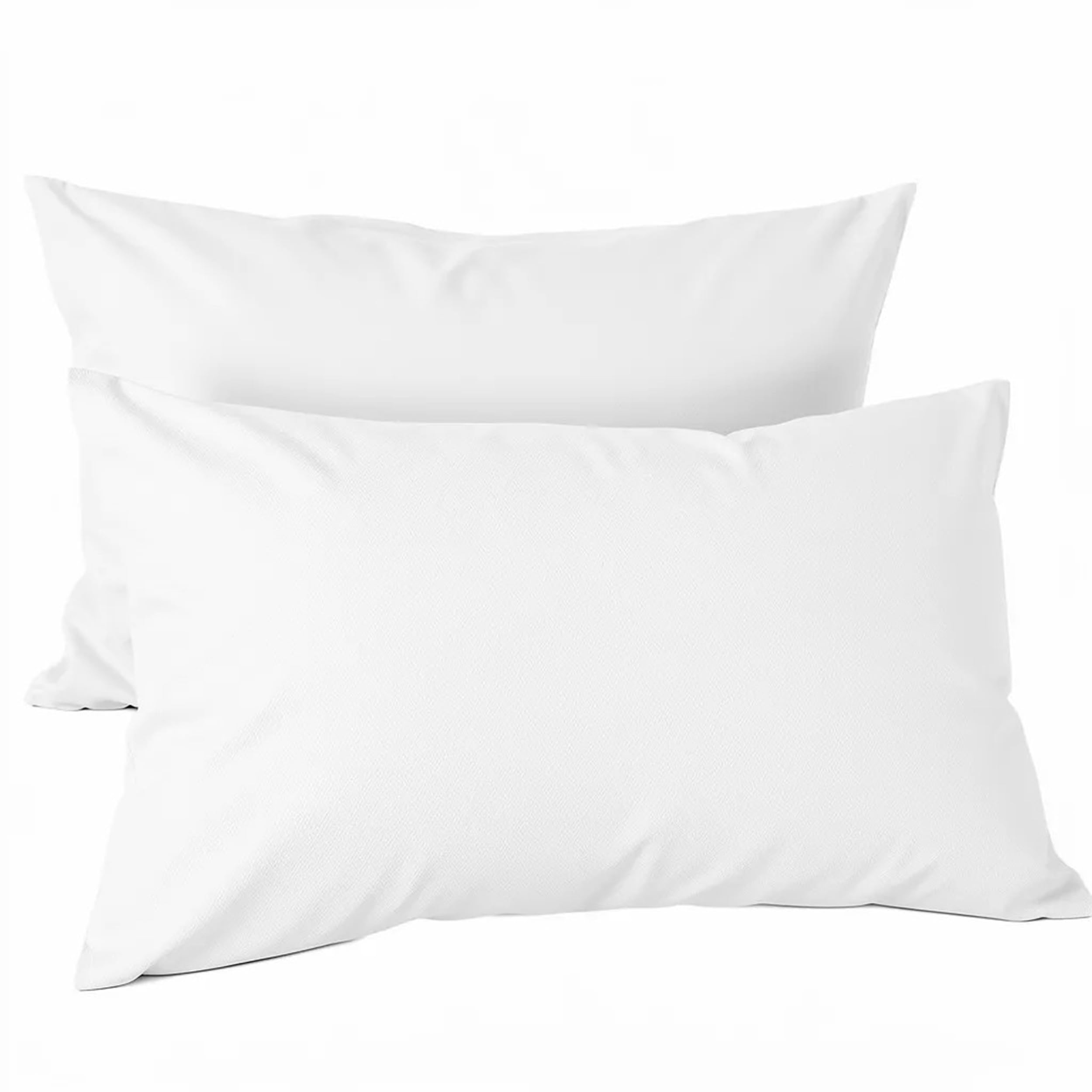 H HANSEL HOME Juego de 2 Fundas de Almohada con Cremallera – Protector de Almohada 100% Microfibra Transpirable y Suave – 70x45cm, Blanco