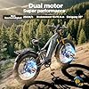 BURCHDA Dual Motor 190/95 N.m Electric bike for Men Women E bike， 48V 20Ah Battery up to 120 km, 26x4 Inch ebike 7-Speed with LCD Display， Full Suspension Mountain Electric Bicycle (RX80 Dual Motors) #1