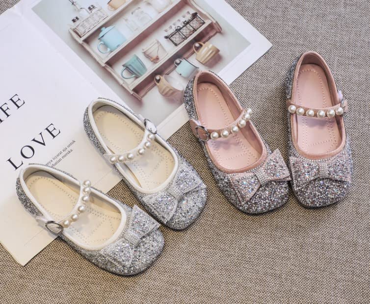 Unybwonn Sparkle Shoes Ballet Flats for Girls Leather Princess Party Girls Shoes Soft and Wear-Resistant for Wedding Flower Girl 5
