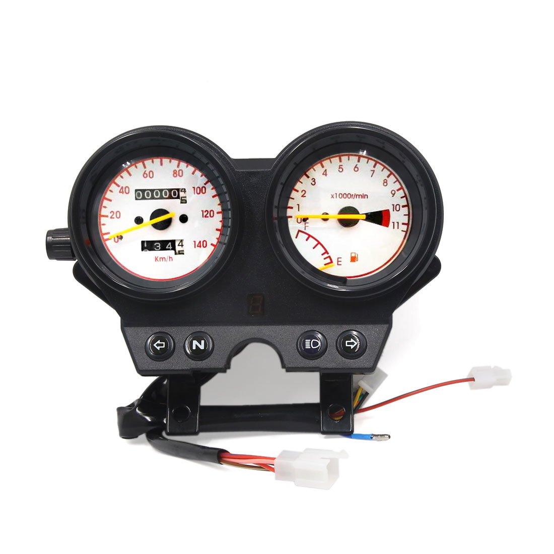 Ruilogod Moto 0-140km / h Adultometro Tachimetro tachimetro contatore misuratore DC12V 3W per en