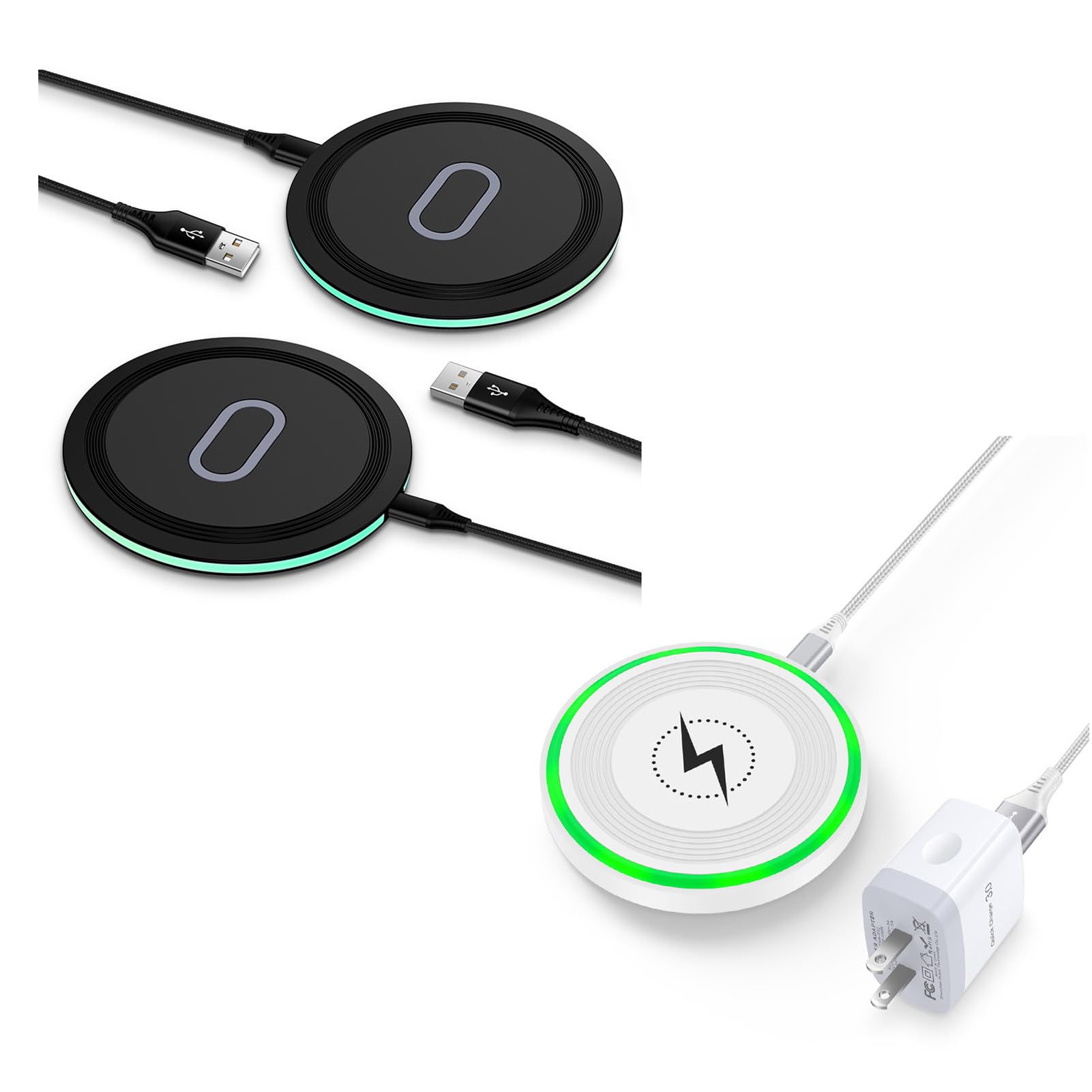 Samsung Fast Wireless Charger Pad, 2 Pack 15W Wireless Charging Pad Fast Charging Station for Samsung Galaxy S24 S23 FE S23 S22 S21 Note 20,iPhone 16 15 14 13 Pro Max,Google Pixel 9 8a 8Pro 7a 7Pro 6